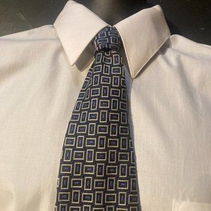 Robert Talbott Best of Class Silk Hand Sewn Necktie Silver Blue Geometric Tie